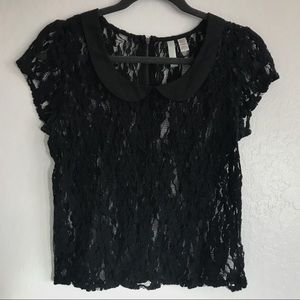 Sheer Lace Black Top